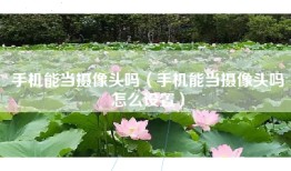 手机能当摄像头吗（手机能当摄像头吗怎么设置）