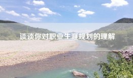 谈谈你对职业生涯规划的理解