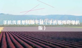手机传奇单机版下载（手机版传奇单机版）