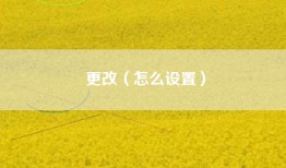 更改（怎么设置）