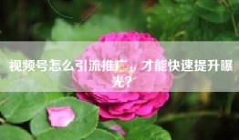 视频号怎么引流推广，才能快速提升曝光？