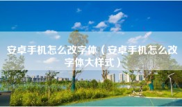 安卓手机怎么改字体（安卓手机怎么改字体大样式）