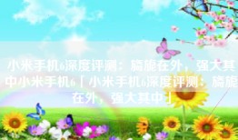 小米手机6深度评测：旖旎在外，强大其中小米手机6「小米手机6深度评测：旖旎在外，强大其中」