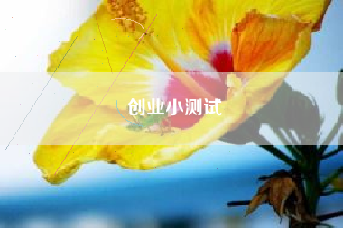 创业小测试