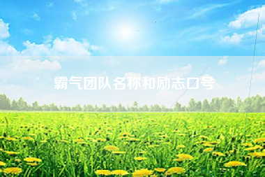 霸气团队名称和励志口号