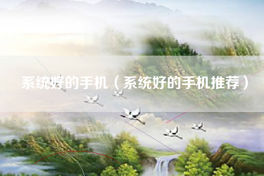 系统好的手机（系统好的手机推荐）
